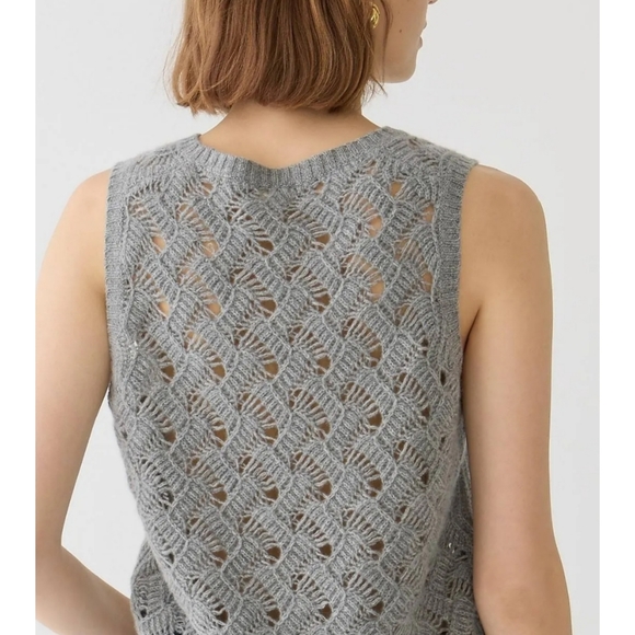 21. J.Crew Cashmere pointelle sweater shell - Picture 4 of 11